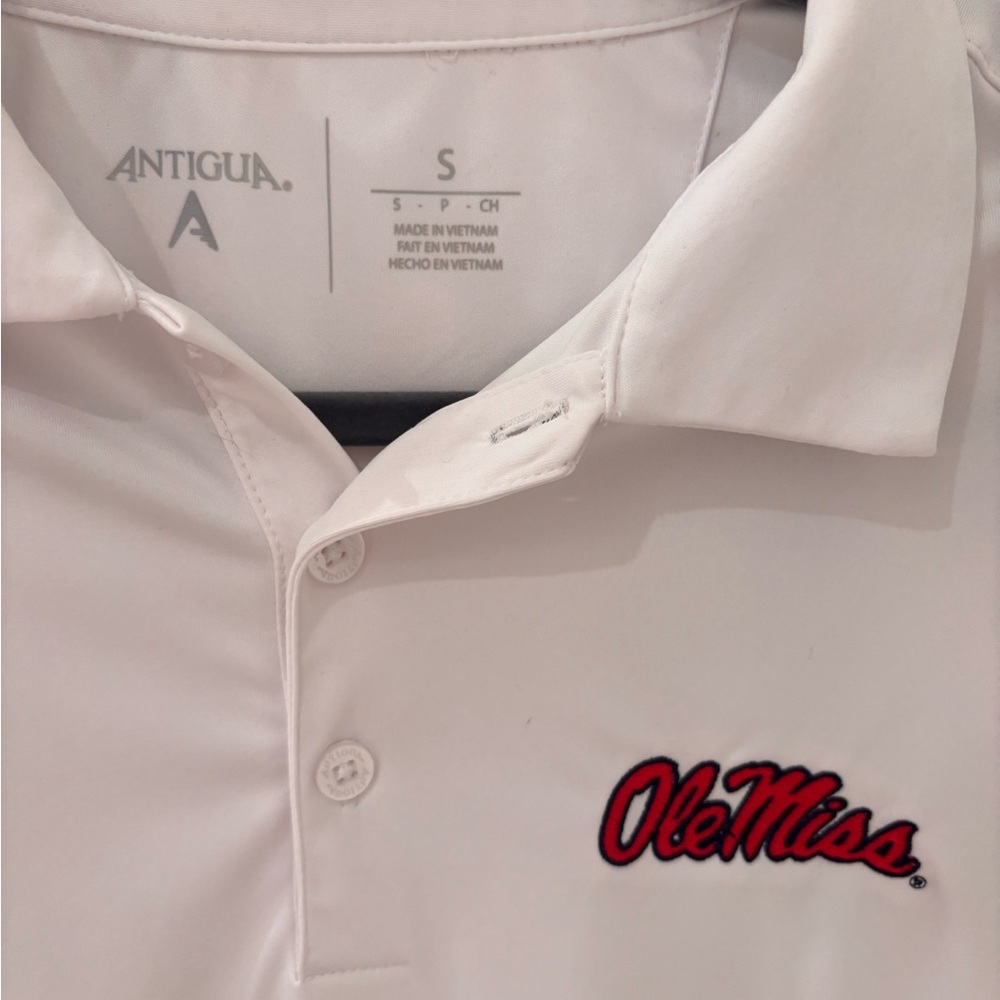 Antigua Men's Ole Miss White Polo Size Small - Picture 2 of 4